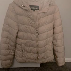 Pink puffer coat